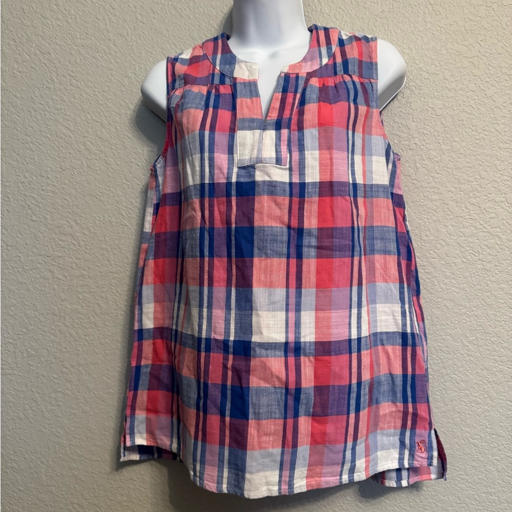 Joules Plaid Shirt in Pink/Blue/White